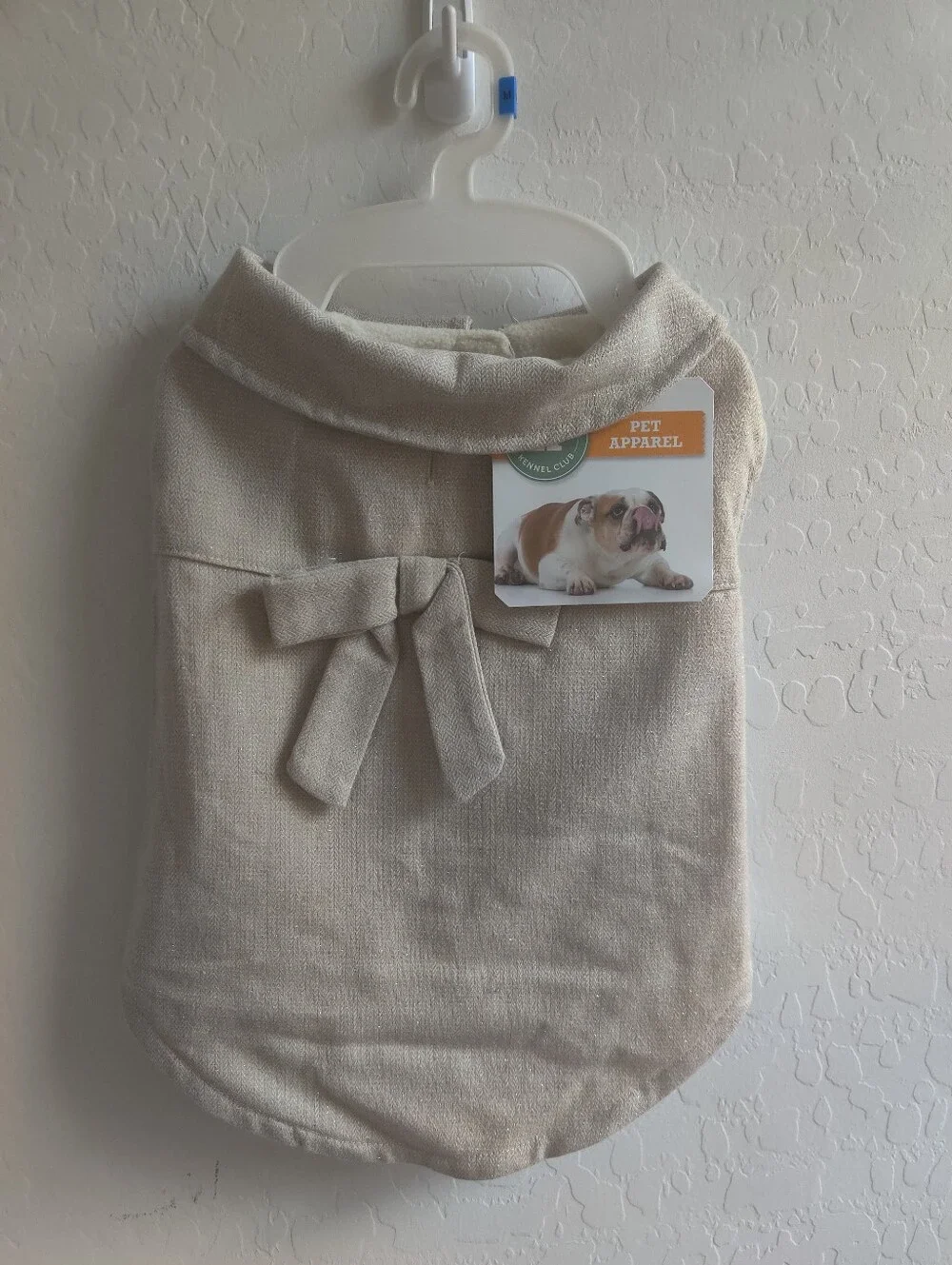 🆕 Kensington Kennel Club Pet Apparel Neutral Beige Jacket Dress with Bow_Medium